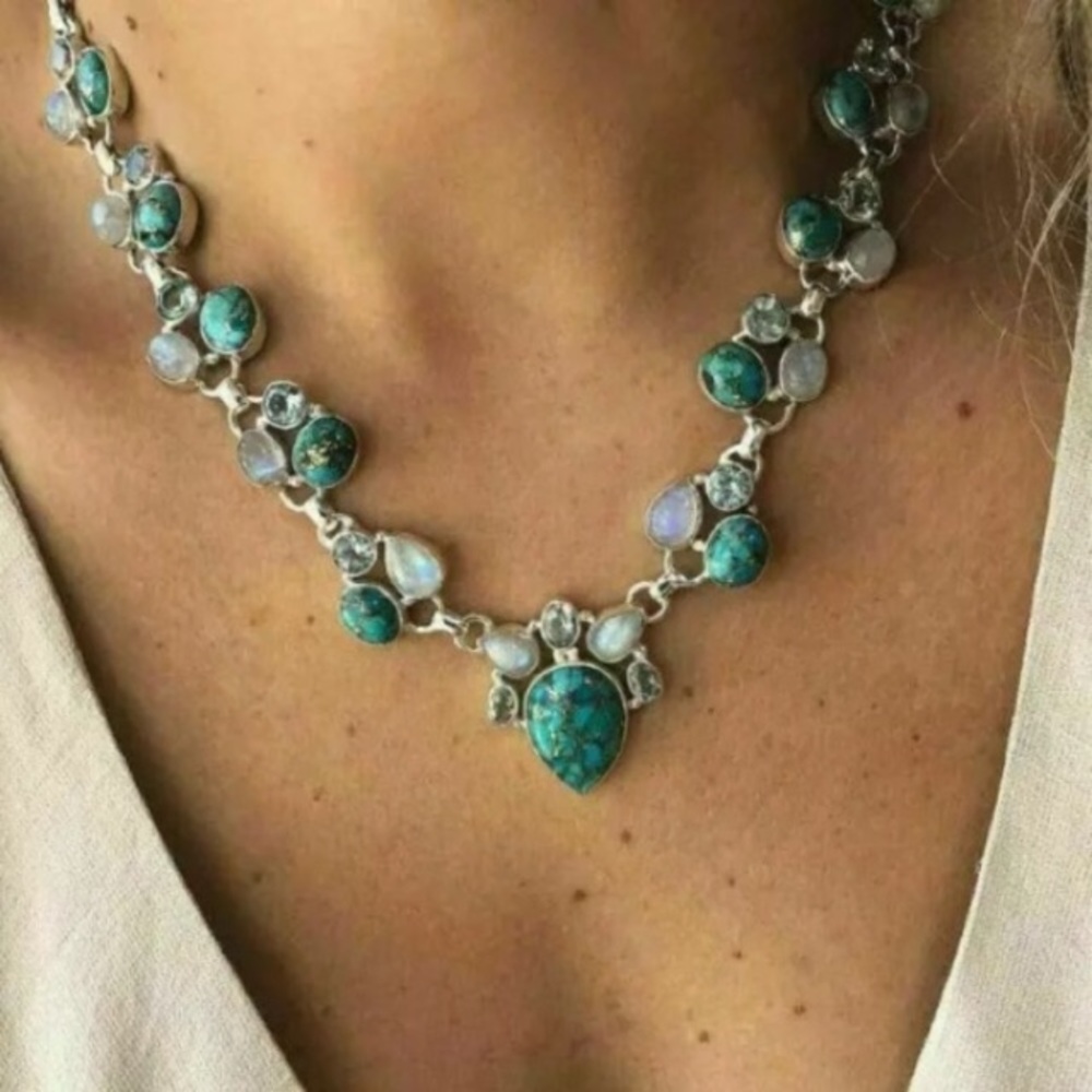❤️gorgeous vintage turquoise&moonstone ne…
